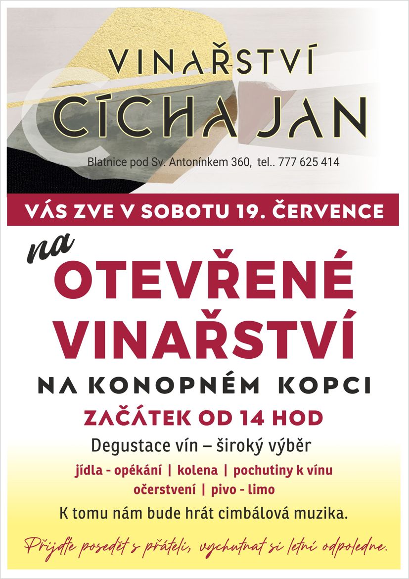 Cícha Jan - Otevřené vinařství